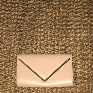 Aldo nude clutch with gold chain